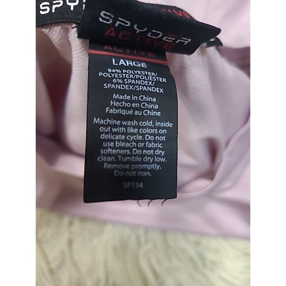 Spyder Active Top Womens Large Dusty Rose Long Sleeve Reflective Waist Bungee - Picture 9 of 9